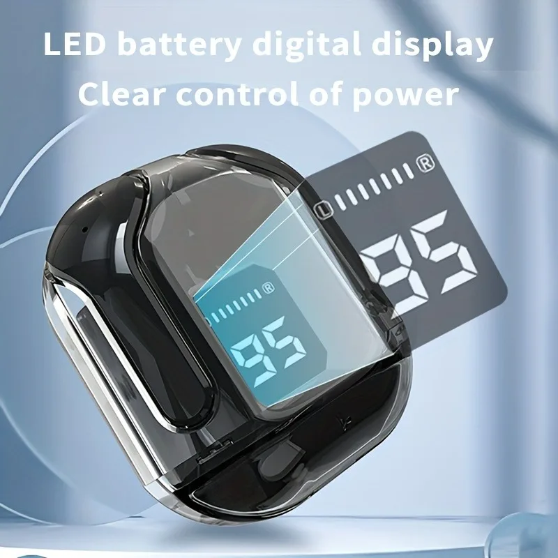 Original Wireless Bluetooth Earphone Transparent HIFI Headphones LED Power Digital Display Stereo Sound Earphones for Xiaomi - Image 4