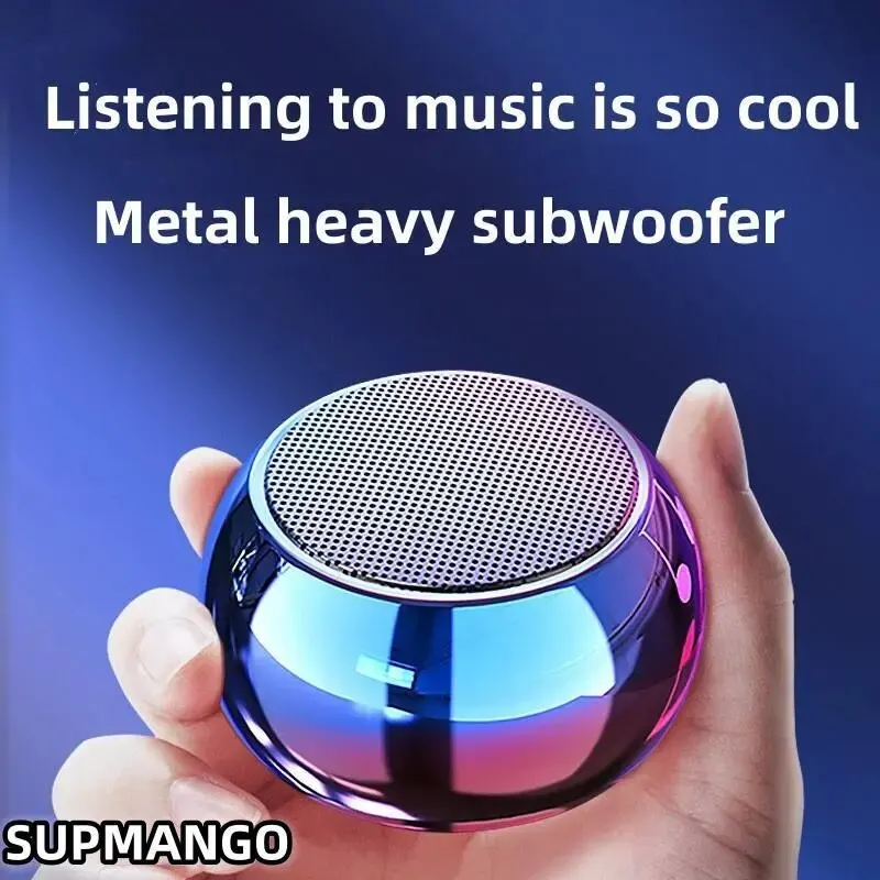 Wireless Bluetooth Speaker Portable Small Steel Gun Metal Heavy Stereo Surround Subwoofer Outdoor Mini Bluetooth Small Speaker - Image 3