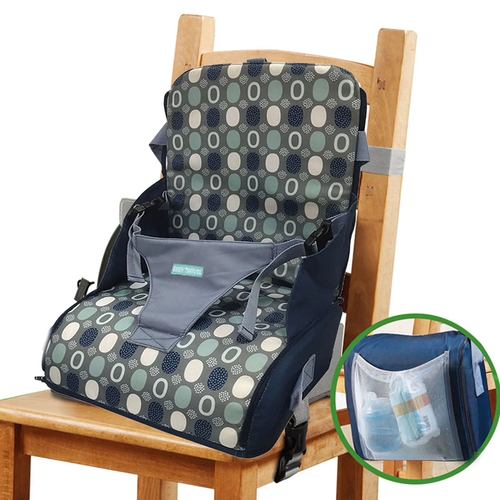 Child Dining Chair Booster Cushion Student Seat Cushion Removable And Adjustable Portable Baby Seat Cushion Sponge - Image 2